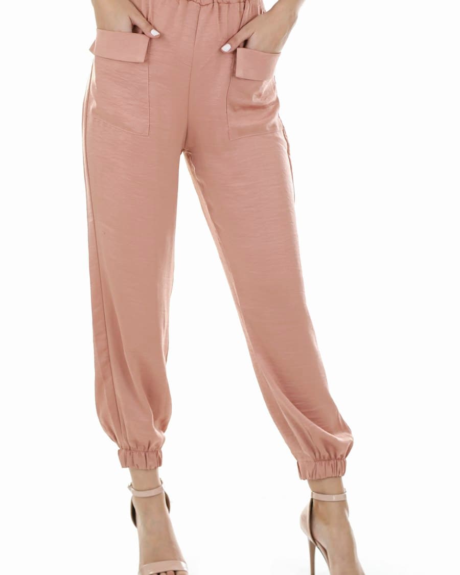 Beige High-Waist Pleated Trousers