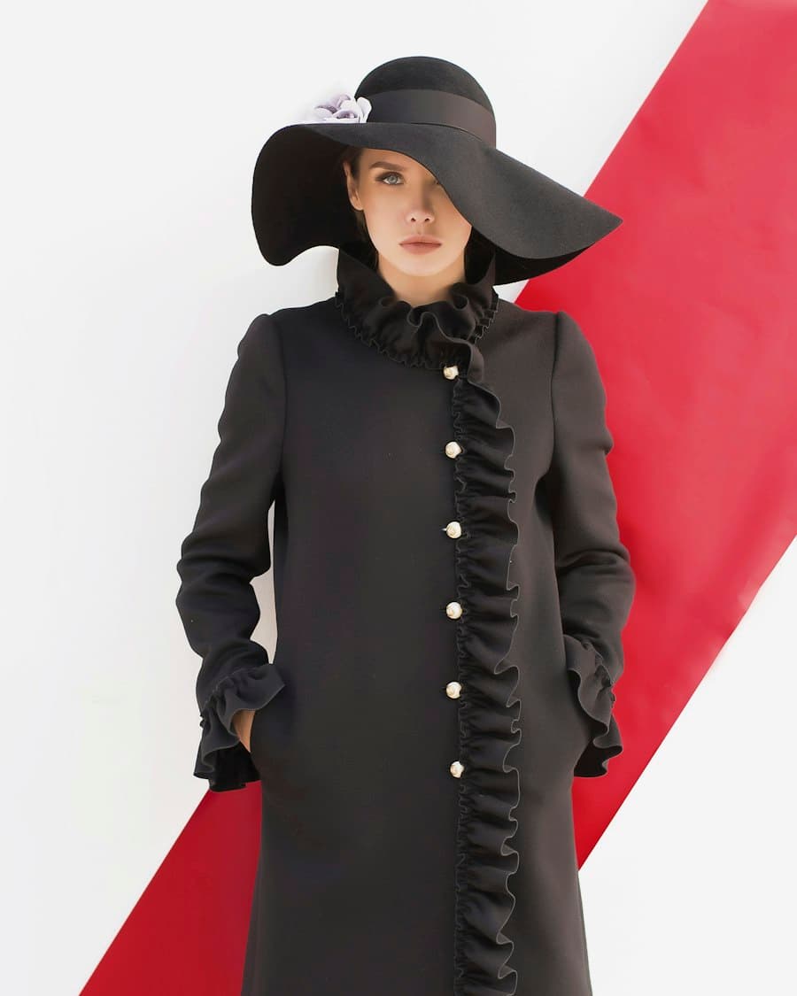 Black Long Wool-Blend Coat