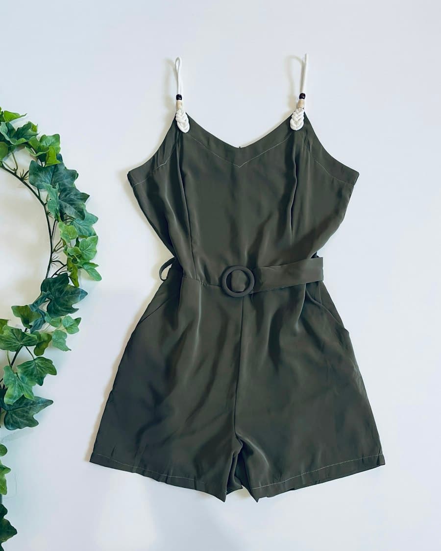 Olive Strappy Romper